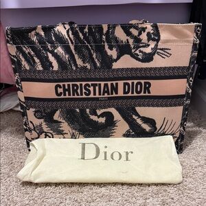 Christian Dior Tote Bag with Tiger Print